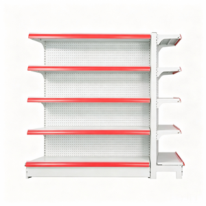 Étagère gondole métallique robuste à 4 niveaux, autoportante, pour supermarché, avec étagères réglables, revêtement en poudre époxy - Product Image 6