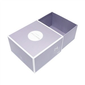 Custom Slide Rigid Drawer Slide Purple Scarf Gift Packaging Box Packaging With Handle