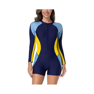 Ensemble de burkini musulman modeste 2 pièces pour femme, coupe haute, en Spandex-Polyester, avec logo frontal, respirant, écologique, séchage rapide - Product Image 1