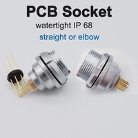 Connecteur étanche IP68 Push-Pull à verrouillage automatique pour carte de circuit imprimé (PCB), série EEG 2K, 2-32 broches, à contact droit