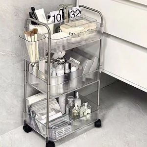 <span class=keywords><strong>Chariot</strong></span> <span class=keywords><strong>de</strong></span> rangement à roulettes moderne en acier inoxydable à 3 niveaux pour cuisine, chambre, salle <span class=keywords><strong>de</strong></span> classe et bureau, personnalisable - Product Image 3