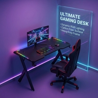 Table d'e-sport AOR Home avec effets d'éclairage RGB multiples, idéale pour les cybercafés et salles d'e-sport, vente en gros directe usine