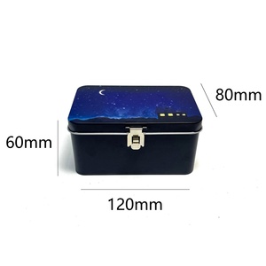 Boîte en fer blanc rectangulaire avec serrure à code, conteneur métallique personnalisé en fer blanc, écologique et recyclable, boîte mystère, boîte surprise, thé vert - Product Image 5