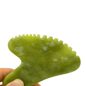 Piedra de Jade Xiuyan con forma de corazón verde, Gua Sha, herramientas de masaje, raspado de Guasha con dientes, logotipo personalizado, caja, nuevo, barato - Product Image 5