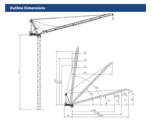 עגורן צריח מסתובב מדגם DAHAN D4015-6T בעל כושר הרמה של 6 טון, אורך זרוע 40 מטר, גובה הרמה מקסימלי 99 מטר, לשימוש בבנייה, מנוע PLC - Product Image 2