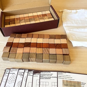 बच्चों के लिए ठोस लकड़ी बिल्डिंग ब्लॉक सेट, मोंटेसरी शैक्षिक खिलौने अधूरे लकड़ी के स्टैकिंग गणित ब्लॉक 100 पीसी डिय ब्लॉक - Product Image 2