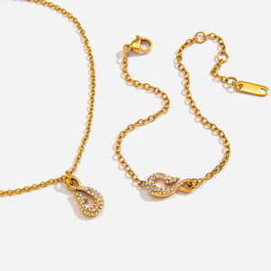 Lips Shape Rhinestone Stainless Steel Necklace And <b>Bracelet</b> <b>Set</b> For Women Party Jewelry Fashion Accessories - Product Image 1