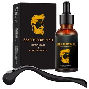 <b>Beard</b> Growth Kit Derma Roller And <b>Beard</b> Oil Set For Men 30ml Soft Smooth Herbal Formula - Product Image 5