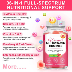 Gummies multivitaminées haute puissance pour femmes, marque privée, pour l'équilibre hormonal et le soutien à la ménopause, vente en gros, vitamines santé non-OGM - Product Image 4