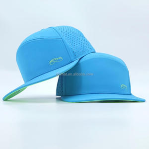 Casquette de baseball snapback 5-6 panneaux imperméable avec logo personnalisé en relief, respirante et hydro-épurante, avec sangle en corde pour événements d'entreprise - Product Image 1