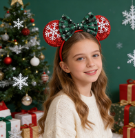 Serre-tête de Noël pour femme et fille, avec oreilles de souris et flocon de neige, accessoires de coiffure DIY