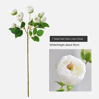 Mini-lys artificiels en soie effet naturel à 7 têtes, roses rouges modernes pour la décoration du salon et les arrangements de mariage