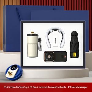 Coffret Cadeau d'Affaires de Luxe : Tasse à Café + Masseur Cervical + Ventilateur + Parapluie pour Ensemble Cadeau d'Entreprise Haut de Gamme - Product Image 6