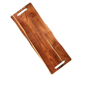 Planche à découper pliante en bois, rectangulaire, en bois massif, avec poignée, double face, pour pique-nique, camping, préparation des aliments - Product Image 5