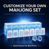 Juego de Mahjong Americano, 4 Capas, Fichas Acrílicas Translúcidas, Estándar NMJL, Caja de Regalo, Venta al Por Mayor, Proveedor Directo de Fábrica