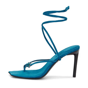 Sandali <span class=keywords><strong>con</strong></span> <span class=keywords><strong>Tacco</strong></span> Personalizzati da Donna, Open Toe <span class=keywords><strong>con</strong></span> Cinturini, Decorazione in Strass e Design <span class=keywords><strong>con</strong></span> Lacci - Product Image 4