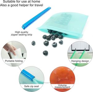 Bolsa de Almacenamiento de Alimentos de Silicona Personalizada OEM ODM, Libre de BPA, Reutilizable, a Prueba de Fugas, Apta para Congelador y Microondas, con Cierre Hermético - Product Image 1