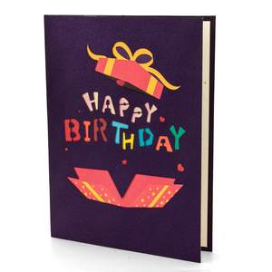 Carte de vœux en papier 3D pop-up pour <span class=keywords><strong>anniversaire</strong></span>, 15x20cm, estampage dorée, cadeaux pour femmes, hommes, épouse, filles, petite amie, message 'Joyeux <span class=keywords><strong>anniversaire</strong></span>' - Product Image 2