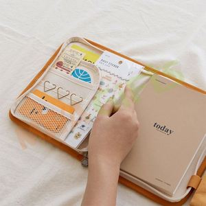 Bolsa de libro personalizada diario <span class=keywords><strong>agenda</strong></span> cuaderno tela lona algodón cubierta con cremallera con bolsillo A5A6B5B6 - Product Image 2