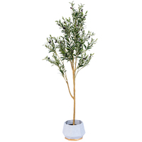 Grandes plantes artificielles en plastique pour l'intérieur et l'extérieur avec un design réaliste pour la décoration de fête d'anniversaire, faux olivier décoratif