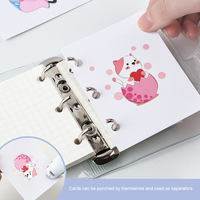 Recharge de classeur A4/A5/A7 à feuilles mobiles colorées avec 6 anneaux métalliques – Papeterie promotionnelle éducative économique