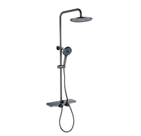 Système de colonne de douche thermostatique intelligente en laiton moderne noir avec bidets pour appartement