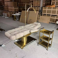 Vente chaude 3 lit de massage motorisé lit de beauté électrique à base d'or lit de cils de salon de spa