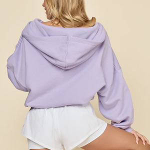 Wholesale Zip Hoodie Fleece Cotton Zip up <b>Hoodies</b> High Quality Custom Streetwear Oversized Drop Shoulder Zipper Hoodie - Product Image 5