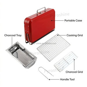 EU Portable <b>Suitcase</b> Charcoal BBQ <b>Foldable</b> Outdoor Barbecue for Camping Picnic Backyard Party - Product Image 1