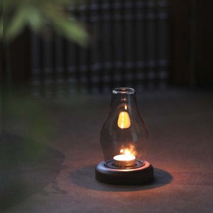 Retro Simple Bamboo Base Glass Teahouse Candlestick Table Light Luxury Romantic Decoration <strong>Windproof</strong> Glass <strong>Candle</strong> <strong>Holder</strong> - Product Image 4