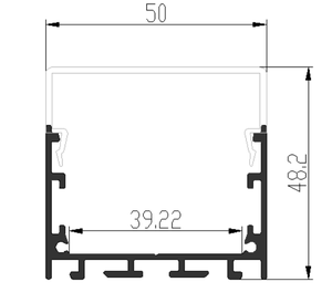 <span class=keywords><strong>Profili</strong></span> in Alluminio Personalizzati Lvsen LS-111 Profilo <span class=keywords><strong>LED</strong></span> Sottile in Alluminio Estruso 50 <span class=keywords><strong>X</strong></span> 48mm Serie 6000 Profilo in Alluminio per <span class=keywords><strong>LED</strong></span> - Product Image 3