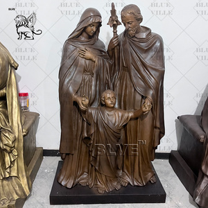 BLVE Iglesia Católica Religiosa Bronce Jesús Estatua Jardín Tamaño Natural Bronce Fundido Sagrada Familia Escultura - Product Image 1