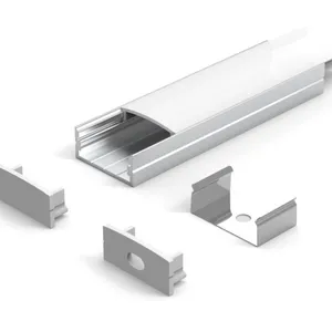 Carcasa de extrusión de aluminio K38 en forma de u, canal de PC, tira led difusa, superficie de iluminación lineal, perfil led de aluminio, 6063