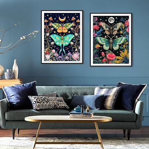 SONGWOO Kits de Arte de Diamantes Personalizados: Mariposas Celestiales Místicas con Flores Silvestres y Hongos, <span class=keywords><strong>Pintura</strong></span> de Diamantes de Taladro Completo - Product Image 3