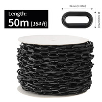 Chaîne barrière en plastique de 8MM Chaîne en plastique noire Sécurité du trafic Chaîne à maillons en plastique PE