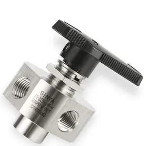 SS316 de alta presión Mini de 5 vías 1/8 "1/4" 1/2 "NPT Hembra Swagelok tipo una pieza instrumentación SS 5 vías, válvula de bola