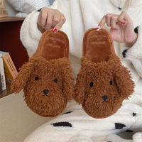 XIXIXITIAO femmes dames pantoufles moelleux laine peluche animal pantoufles ours en peluche taille unique intérieur maison pantoufles