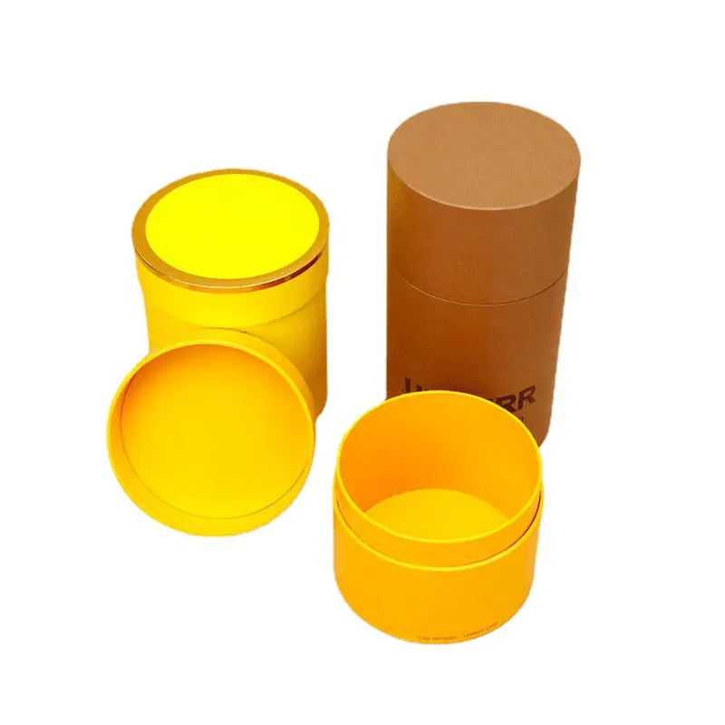 カスタマイズされた新しいシリンダー楕円形の紙缶紙管ティーギフトボックスラウンドペーパーバケットキャンドルカップラウンドボックス