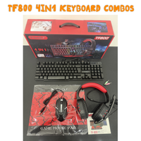 TWOLF TF800 Wired LED Backlit Keyboard 4IN1 Gaming Keyboard Mouse Headphone and Pad Kit Portable Computer Arabic Keyboard Combos