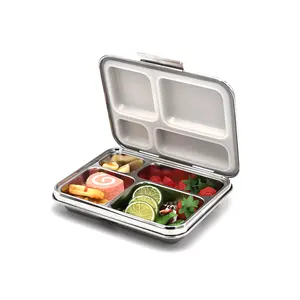 SSPH hochwertige auslaufsichere Lunch-Bento-Box aus Edelstahl 304 mit hoher Kapazität für Kinder 4 Zellen