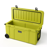Glacière à roulettes rotomoulée, isotherme, 128QT, conservation de la glace pendant 10 jours, stockage alimentaire thermique en PE, logo personnalisé moderne, pour l'extérieur