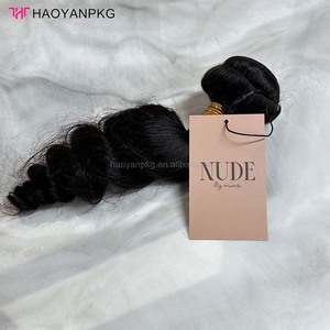 Étiquettes personnalisées écologiques et recyclables pour extensions de cheveux, emballages cadeaux en <span class=keywords><strong>papier</strong></span>, étiquettes pour mèches de cheveux, étiquettes pour perruques - Product Image 4