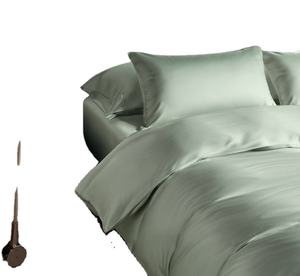 Fabrika lüks % 100% bambu düz renk yatak takımları çarşaf çarşaf seti yorgan seti - Product Image 1