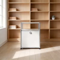 Coffre de rangement moderne connectable en acier inoxydable pour studio, chambre et salle à manger – Mini unité de rangement pour vêtements et bijoux
