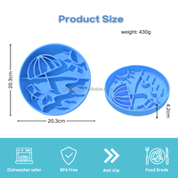 Tapis de léchage en silicone Pastel Dog pour animaux de compagnie, gamelle d'enrichissement à alimentation lente, thème plage d'été, pour l'anxiété