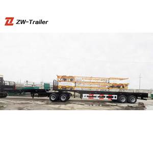 ZW Group 95 tonnes 25m Superlink semi-remorque à plat 4 essieux Superlink remorque pour le transport de conteneurs pour le Guyana - Product Image 1