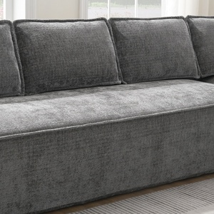 Canapé modulaire minimaliste 6 places en chenille anti-plis de 129,5 po, en forme de L, style nuage, aucun assemblage requis - Product Image 5