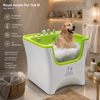 Baignoire de toilettage pour chien de luxe en acrylique épaissi, robuste, avec porte d'accès, robinet et pulvérisateur, surface anti-rayures - Prix usine