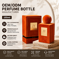 Flacon de parfum en verre personnalisé de 100 ml avec traitement de surface floqué, fabricant d'emballages de parfum OEM ODM