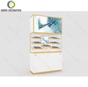 High Quality <b>Jewelry</b> Wooden Wall Showcase Furniture Lockable Glass Display Cabinets Stainless Steel Jewellery Showcase - Product Image 2